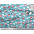 thumbnail image 2 of Soimoi Blue Cotton Voile Fabric Cloud & Hot Air Balloon Holiday Print Fabric by the Yard 42 Inch Wide, 2 of 3