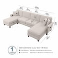 thumbnail image 3 of Bush Furniture Coventry Sectional Couch with Double Chaise Lounge by  Light Beige Microsuede, 3 of 7