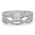 thumbnail image 3 of Dazzlingrock Collection 0.75 Carat (ctw) 14K Princess & Round Diamond Bridal Engagement Ring Set 3/4 CT, White Gold, Size 9.5, 3 of 4