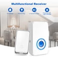 thumbnail image 2 of 【No requiere batería】 Timbre inalámbrico resistente al agua, kit de timbre de puerta AURTEC con 1 receptor de flash LED enchufable y 1 transmisor autoalimentado de presión, 51 timbres y 4 niveles de v, 2 of 5