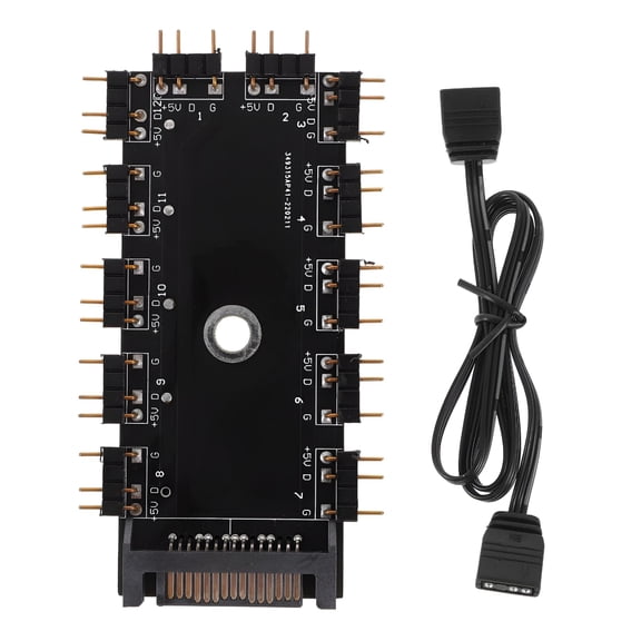 GJX 1 Set of Professional ARGB Hub Multi-use RGB Fan Hub PC Fan Hub Controller RGB Accessory