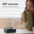 thumbnail image 2 of Mini Wireless Bluetooth Music Player Retro Vinyl Shape Bluetooth Speaker Alarm Clock Portable Speaker with Alarm Clock Suitable for Travel Outdoor Home Office, 2 of 8