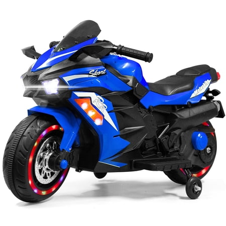 HNH Motorcycle for Kids 3-6, Toddler Electric Motorcycle for Christmas Gift, With Music, Lights, Bluetooth, 4Mph