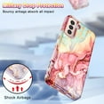 thumbnail image 4 of CASEFIV for Samsung S21 FE 5G Case,Marble Pattern Heavy Duty Shockproof Full Body Protective Phone Covers for Women Girls,Rose Gold, 4 of 8