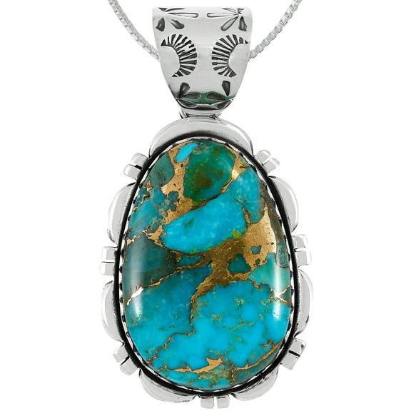 Matrix Turquoise Jewelry Necklace for Women Sterling Silver 925 | Turquoise Network | P3336-C84-SST20