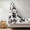 thumbnail image 4 of Cow Print Throw Blanket Non Shedding MilkyPlush™ Fleece 330GSM Thick Blankets Western Room Decor Super Soft Warm for Adults Kids Girl Gifts Bedroom Couch Sofa Travel Black Brown 60"x80", 4 of 6