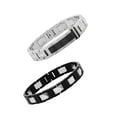 Men's Two Tone Stainless Steel Diamond Accent Link Bracelet Gift Set