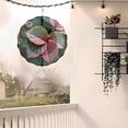 thumbnail image 4 of 3D Metal Hanging Wind Spinners with Concentric White Lines & Vibrant Leaf Design - Colorful Wind Chimes for Yard and Garden Decor, 4 of 6