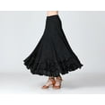 thumbnail image 3 of Whitewed Ruffle Sparkle Long Skirt Maxi Ballroom Latin Dance Practice Performance Circle Skirts, 3 of 3