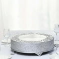 thumbnail image 3 of Efavormart 18 inch Silver Round Embossed Metal Cake Plateau Stand Riser Wedding Birthday Party Dessert Cake Pedestal Display Plate, 3 of 16