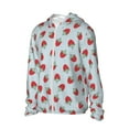 thumbnail image 2 of Xecao Hand Drawn Strawberry for Sun Shirt-A lightweight, hoodie-style long-sleeve UV protection garment designed for other outdoor activities., 2 of 9