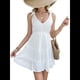 thumbnail image 2 of Vestido de Mujer con Volantes en los Hombros y Lazo, Escote en V Profundo, Cuello Halter, Cintura Alta, Falda Corta en , Vestido Babydoll de Verano. XXL, 2 of 10
