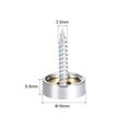 thumbnail image 2 of Tornillos de espejo de 16 mm con tapa decorativa, clavos de acero inoxidable pulido, paquete de 2, 2 of 5