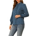 thumbnail image 4 of Allegra K Women's Relax Long Sleeve Button Up Floral Shirts, 4 of 6