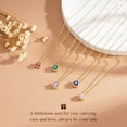 thumbnail image 5 of Turandoss Garnet Birthstone Necklaces for Women Trendy Dainty 14K Gold Plated Created Round Red January CZ Birthstone Pendant Necklace Personalized Jewelry Birthday Gifts for Women, 5 of 7