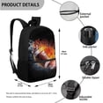 thumbnail image 3 of Jeiento Rugby Backpack with Lunch Bag Set for Boys 6-8 8-10 10-12 Kids School Bag Elementary Students Bookbag Lunch Box Water Bottle Holder and Pencil Case 4Pcs Middle Schoolbag Cool Flame, 3 of 7