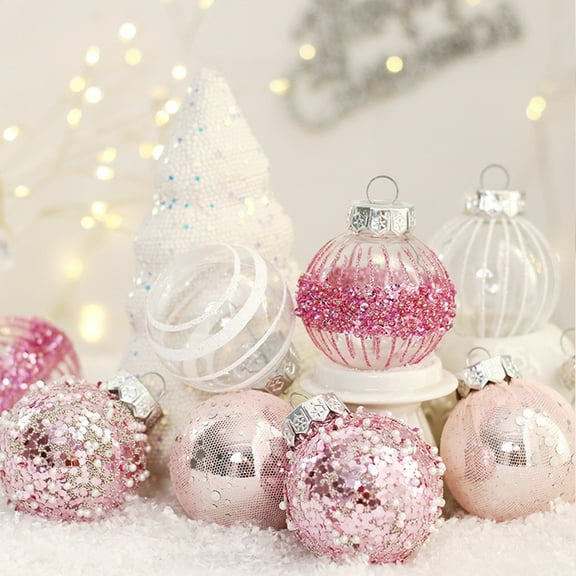 25Pcs Christmas Ball Ornaments Sets 2.36” Christmas Ornaments Christmas Tree Decorations Shatterproof Xmas Balls Bulbs for Holiday Wedding Party Christmas Tree, Pink