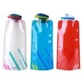 thumbnail image 1 of Botella de agua plegable de varios colores, hidratación portátil para tus viajes, diseño de boca ancha para hielo y fácil limpieza, tapa a prueba de fugas para mayor tranquilidad, 700 ml (3 piezas), 1 of 6