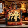 thumbnail image 4 of Halloween Quilted Tote Bag,Halloween Cat Quilted Tote Bag Reusable Shopping Tote Large Capacity Trick or Treat Bag Fall Cat Lover Gift for Women Daily Commute Shoulder Strap Handbag, 4 of 6