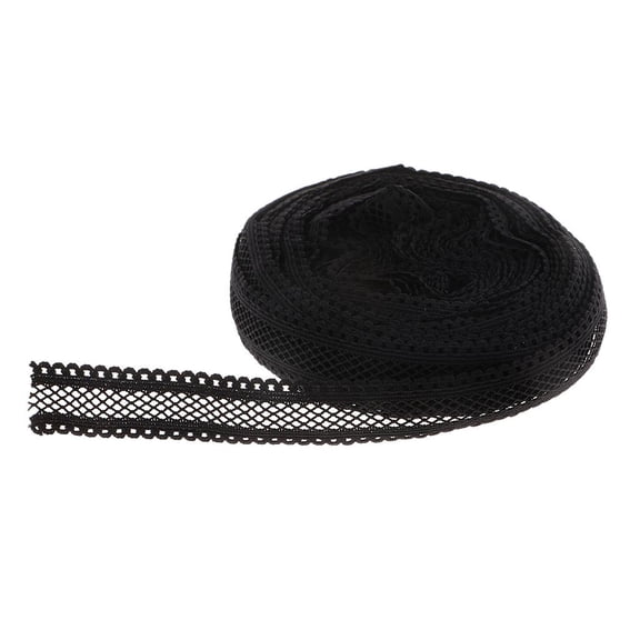 Wxqbjtam 5 Yards 18mm Stretch Elastic Lace Trim Ribbon for DIY Wedding Sewing Crafts Black
