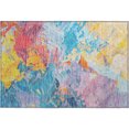 thumbnail image 2 of Addison Rugs Mayfield Premium Machine Washable Transitional Abstract Blue Rectangle Rug, 1'8" X 2'6" Machine Washable Transitional Abstract Blue Oversized Sherpa Throw Blanket, 2 of 6