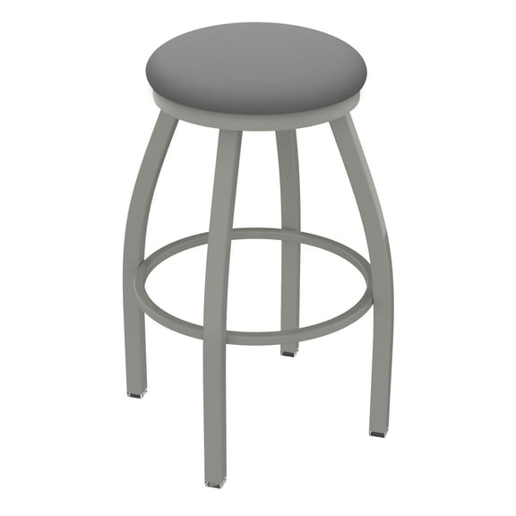 XL 802 Misha 36" Swivel Extra Tall Bar Stool with Anodized Nickel Finish and Canter Folkstone Grey Seat