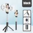 thumbnail image 2 of Trépied pour Perche à Selfie avec Anneau Lumineux, Obturateur à Distance, Support Réglable, Support de Téléphone, Noir/rose, Noir, Lampe Simple, 2 of 8