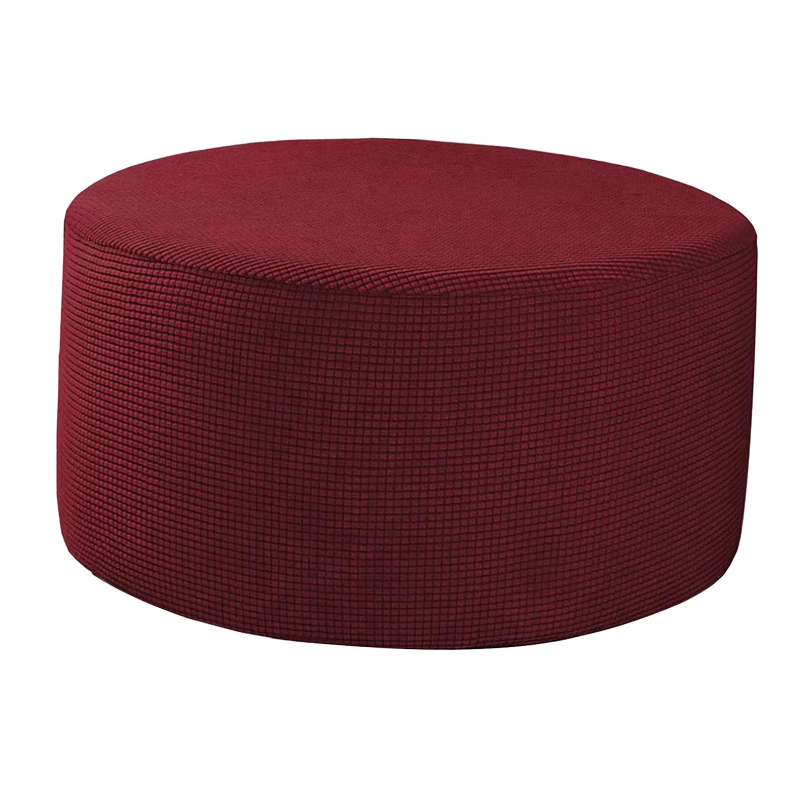Ottoman Slipcovers Round Ottoman Footstool Cover Removable Red - image 2 of 6