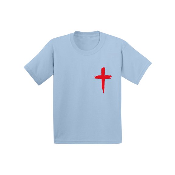 Awkward Styles Red Cross Infant Shirt Jesus Shirts for Kids Christian T Shirt for Boys Christian Shirts for Girls Jesus T-Shirt for Children Christian Gifts Christ Clothes Cross Shirt for Kids