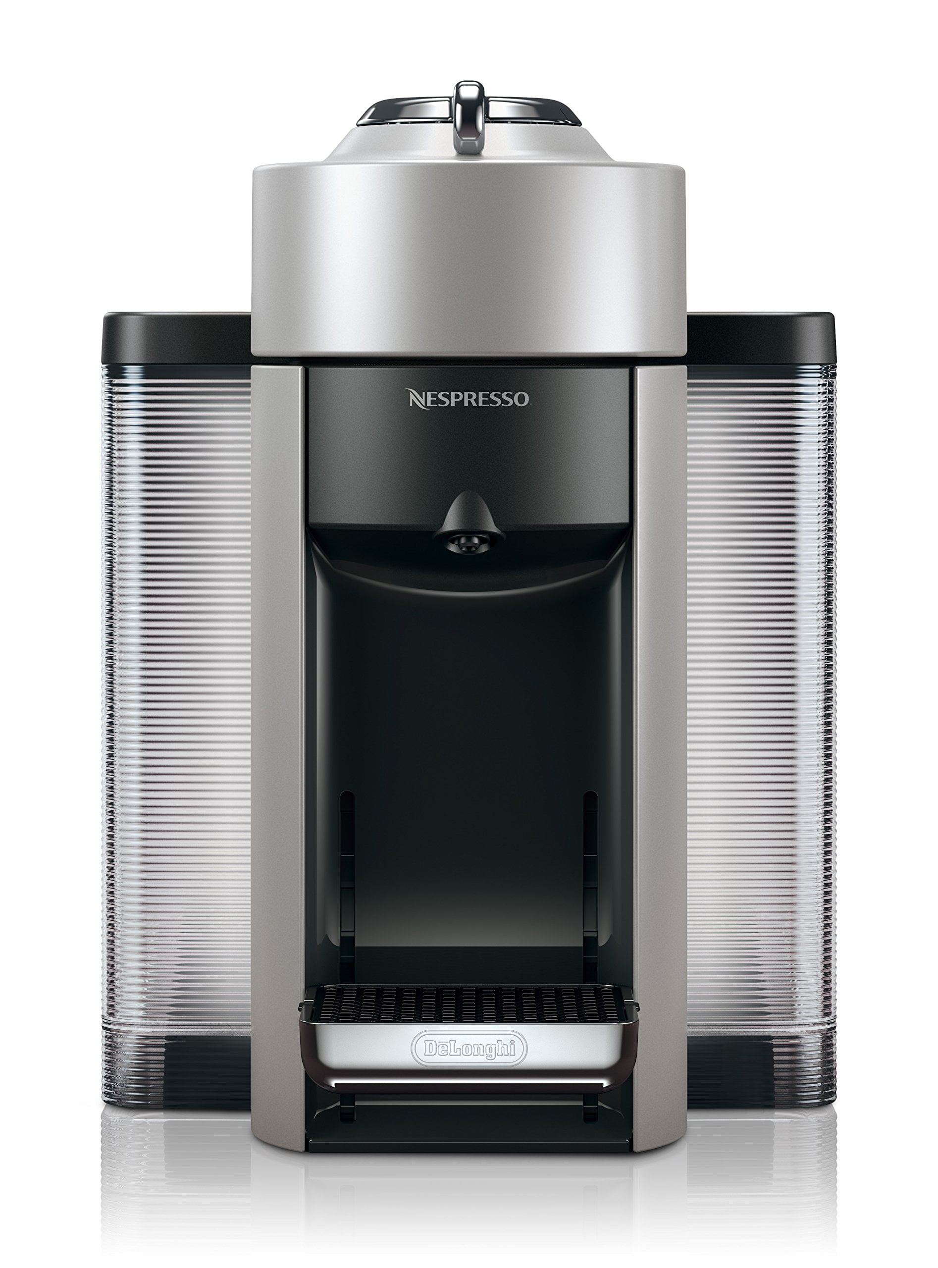 Nespresso New Evoluo Coffee and Espresso Machine by De'Longhi with Aerocinno, Silver, Single-Serve Brewers