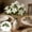 #116White, variant on Artificial Lilium Flowers, Elegant Soft Gradient Petals Dark Green Leaves, No Watering No Pruning Fade-Resilient, for Home Wedding Table Centerpiece Bouquet Floral Arrangement