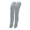 thumbnail image 2 of WoenderWiz Over Knee Fuzzy Socks high Plush Stockings Fuzzy Long Leg Warmers Winter Home Fluffy Sleeping Socks Light Gray One Size, 2 of 5
