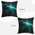 thumbnail image 3 of Fotbe Green Lightning Flash Pattern Velvet Decorative Throw Pillow Covers with Elegant Piping, Soft Plush Cushion Cover for Sofa, Bed, Car, Office-20"x20", 3 of 8