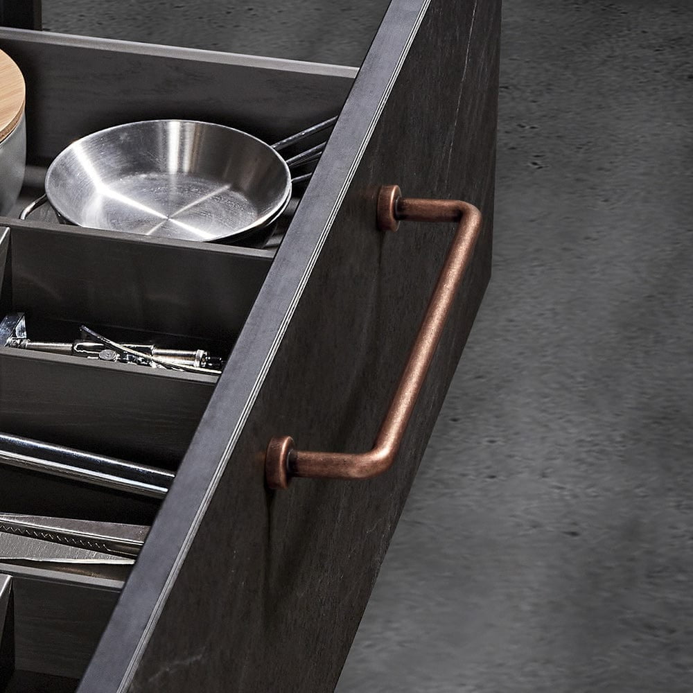 Goo-Ki 12 Pack 7.6'' Center to Center Antique Copper Cabinet Pulls, Vintage Drawer Handles Closet Classic Retro Kitchen Hardware for Bedroom