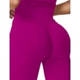 thumbnail image 5 of IDOPIP Workout Sets for Women Seamless Scunch Butt Lifting Impact Leggings Longline Strappy Halter Sports Bra Top 2 Piece Gym Active Outfits, 5 of 7