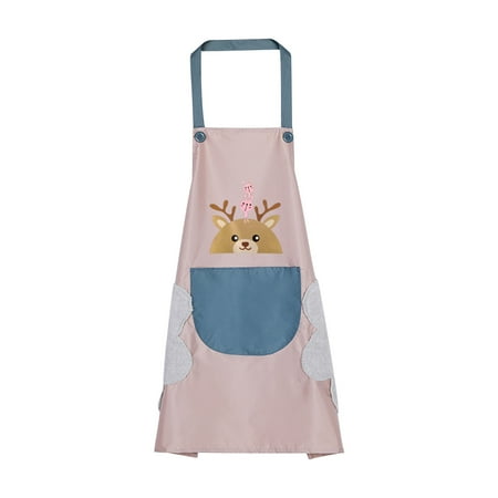 

Tagold Christmas Savings Clearance! Cute Apron Ladies With Pockets 2 Sides Coral Fleece Towel Waterproof Oil Resistant Cooking Kitchen Apron Gifts