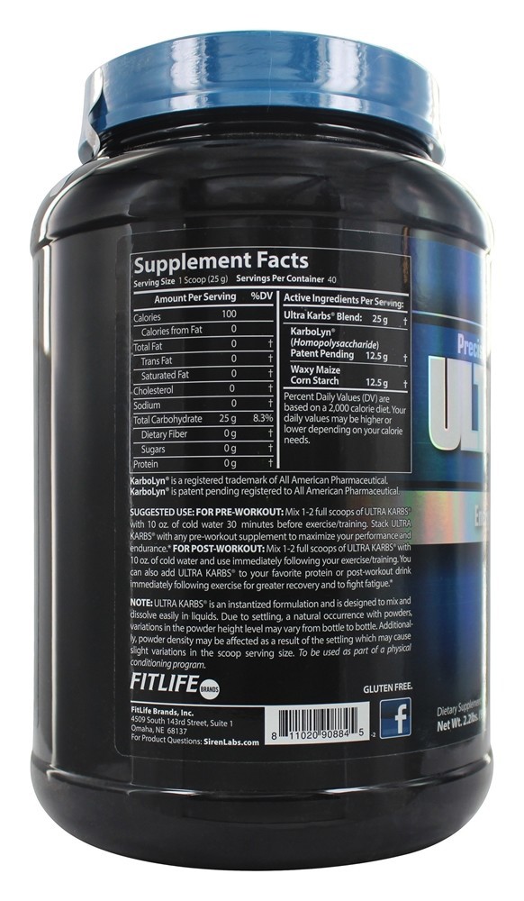 Siren Labs Ultra Karbs-Mass Gainer-Post Workout-Muscle Builder Healthy Carb Loading - Carbohydrate Blend with KarboLyn - More Energy, Faster Recovery - Weight Gainer (40 Servings)