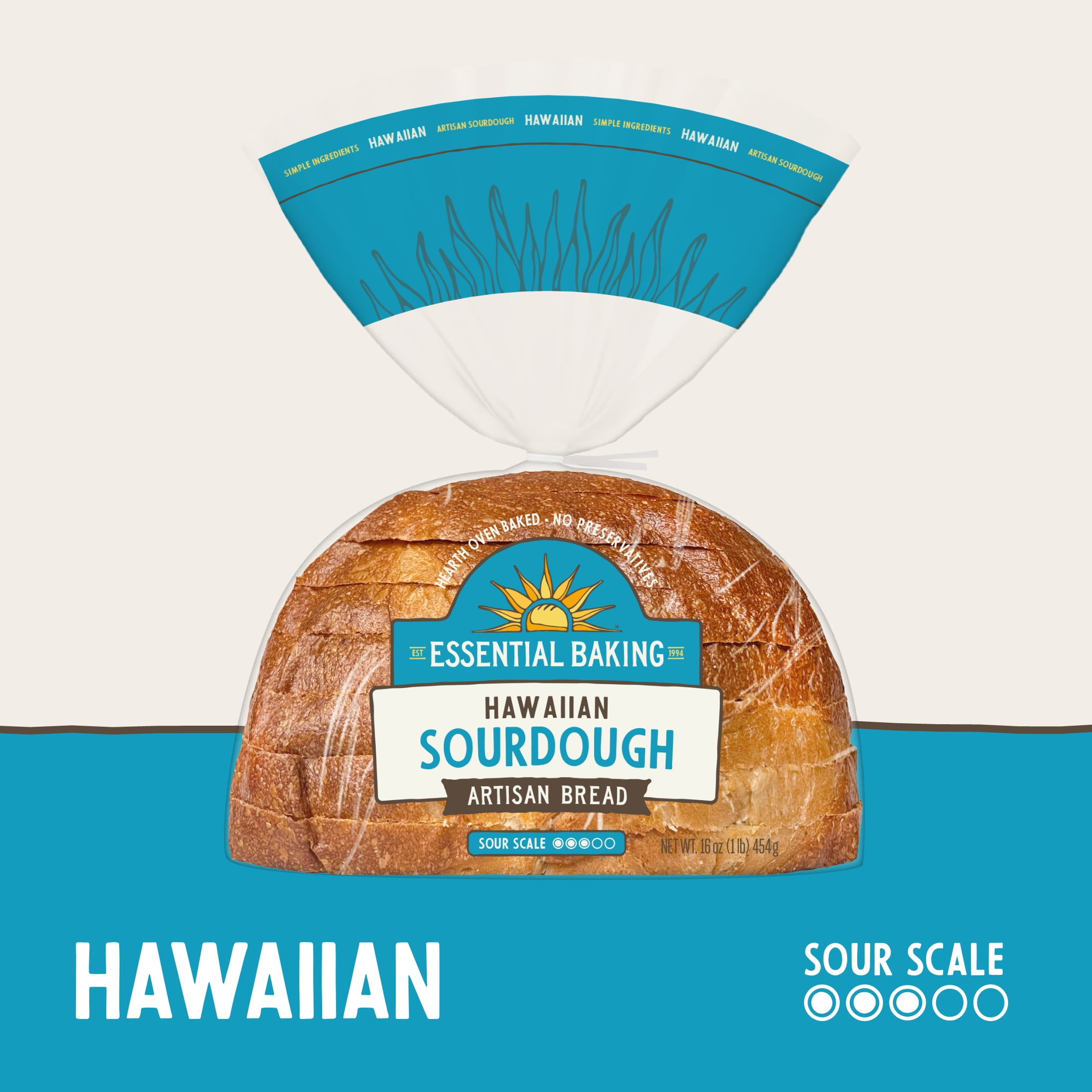 Essential Baking Hawaiian Sliced Sourdough Bread, Non-GMO, 16 oz