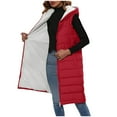 thumbnail image 3 of cocolona Long Puffer Vests for Women Two-way Zipper Sleeveless Puffer Jacket Winter Lightweight Warm Hooded Down Coats with Pockets, 3 of 8