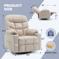 thumbnail image 2 of YSICK Swivel Rocker Recliner Chair with Massage Linen Fabric for Living Room,Light Tan, 2 of 6