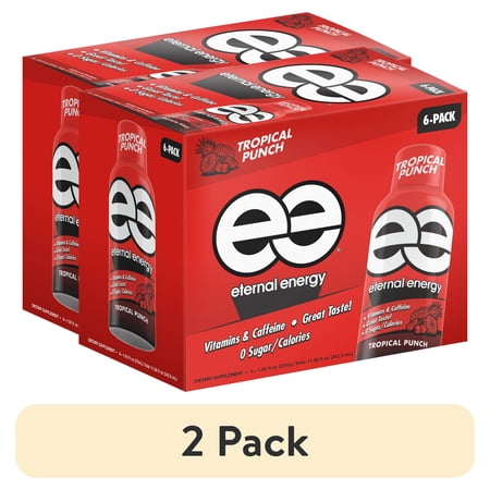 (2 pack) Eternal Energy Premium Energy Shot, Tropical Punch, 1.93 fl oz, 6 count