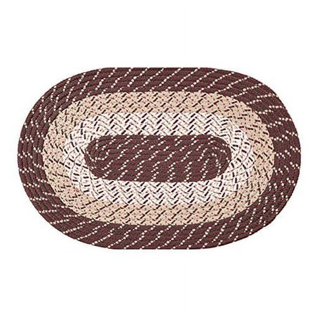 Better Trends Country Braid Collection is Durable and Stain Resistant Reversible Indoor Area Utility Rug 100% Polypropylene in Vibrant Colors, 42" x 66" Oval, Brown Stripe