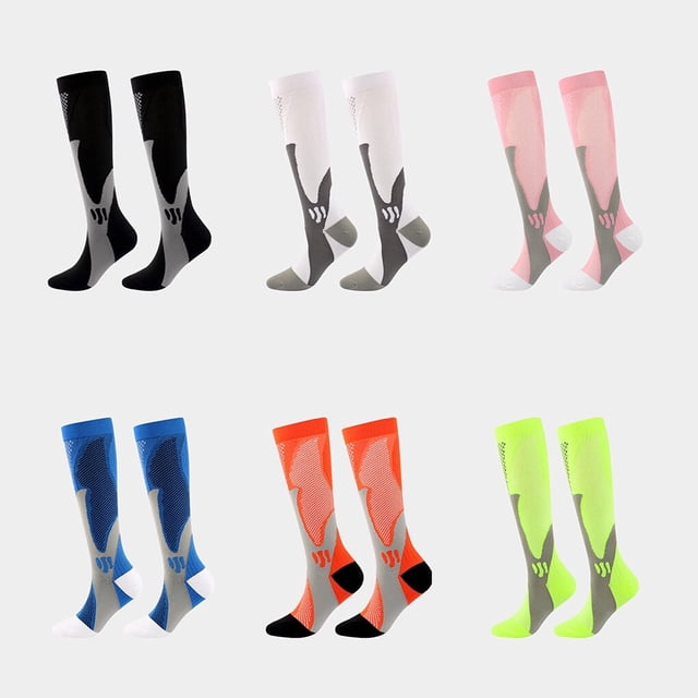 Chaussettes de Soccer Confortables Respirantes Anti-Humidité Bas de Football Tube Moyen Extensible Sport Extérieur Escalade Randonnée Bleu Bleu>L/TG