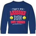 thumbnail image 3 of Inktastic That's My Awesome Sister Out There with Softballs Long Sleeve Youth T-Shirt, 3 of 5