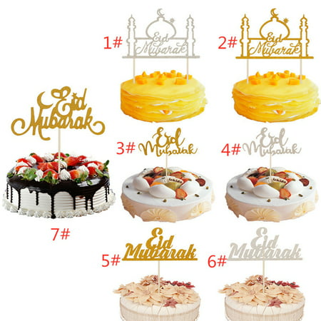 Glitter Paper Cake Topper for Eid Mubarak Radaman (Best Eid Mubarak Sms)