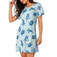 thumbnail image 2 of Disketp Turtle for Womens Short Sleeve Sleepshirt Scoopneck Cute Nightdress Comfy Nightgown, 2 of 6