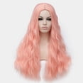 thumbnail image 2 of Peluca de Cabello Humano para Mujeres Unique Bargains 28' Naranja Rosa Rizado Largo con Gorro, 2 of 6