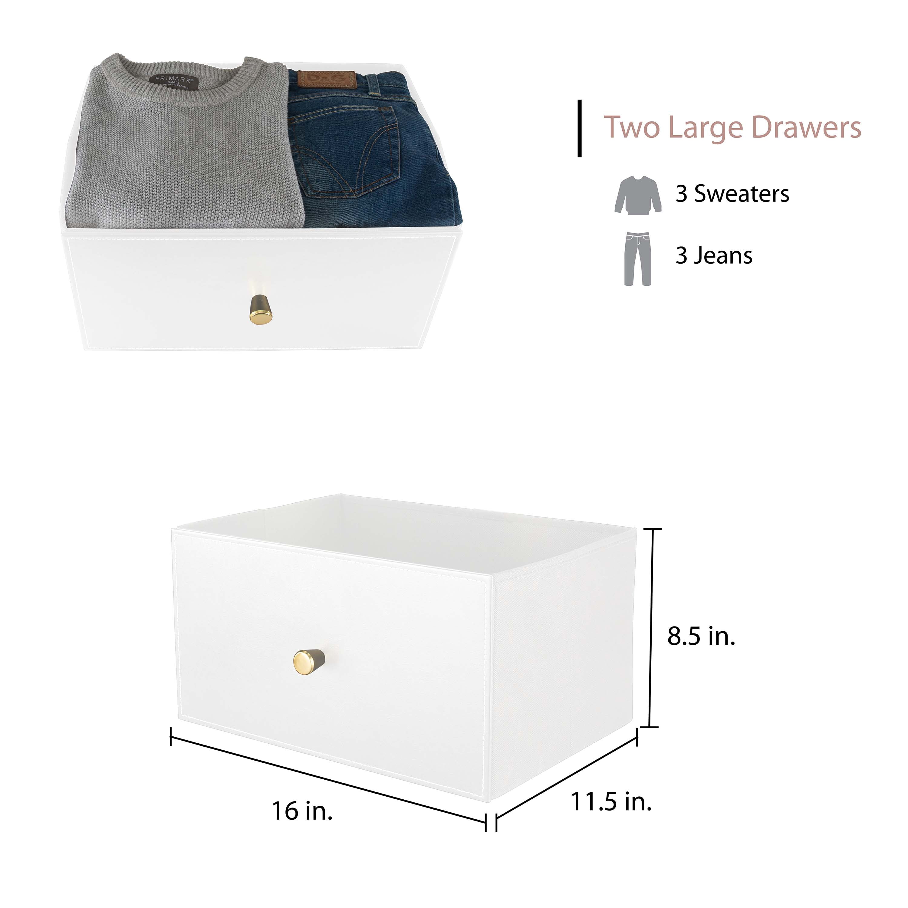 Simplify 2 Drawer Luxury Nightstand in White