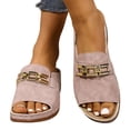 thumbnail image 2 of Domuza Womens Orthopedic Wedge Sandals, Arch Support Wide Width Open Toe Slip On Platform Shoes, Fashion Metal Buckle Comfortable Summer Beach Casual Walking Footwear Pink 5.5（EU-36）, 2 of 5