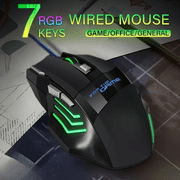 Computer mouse, 6 buttons, wired PC USB gaming mouse, LED RGB, 3200 dpi, black
